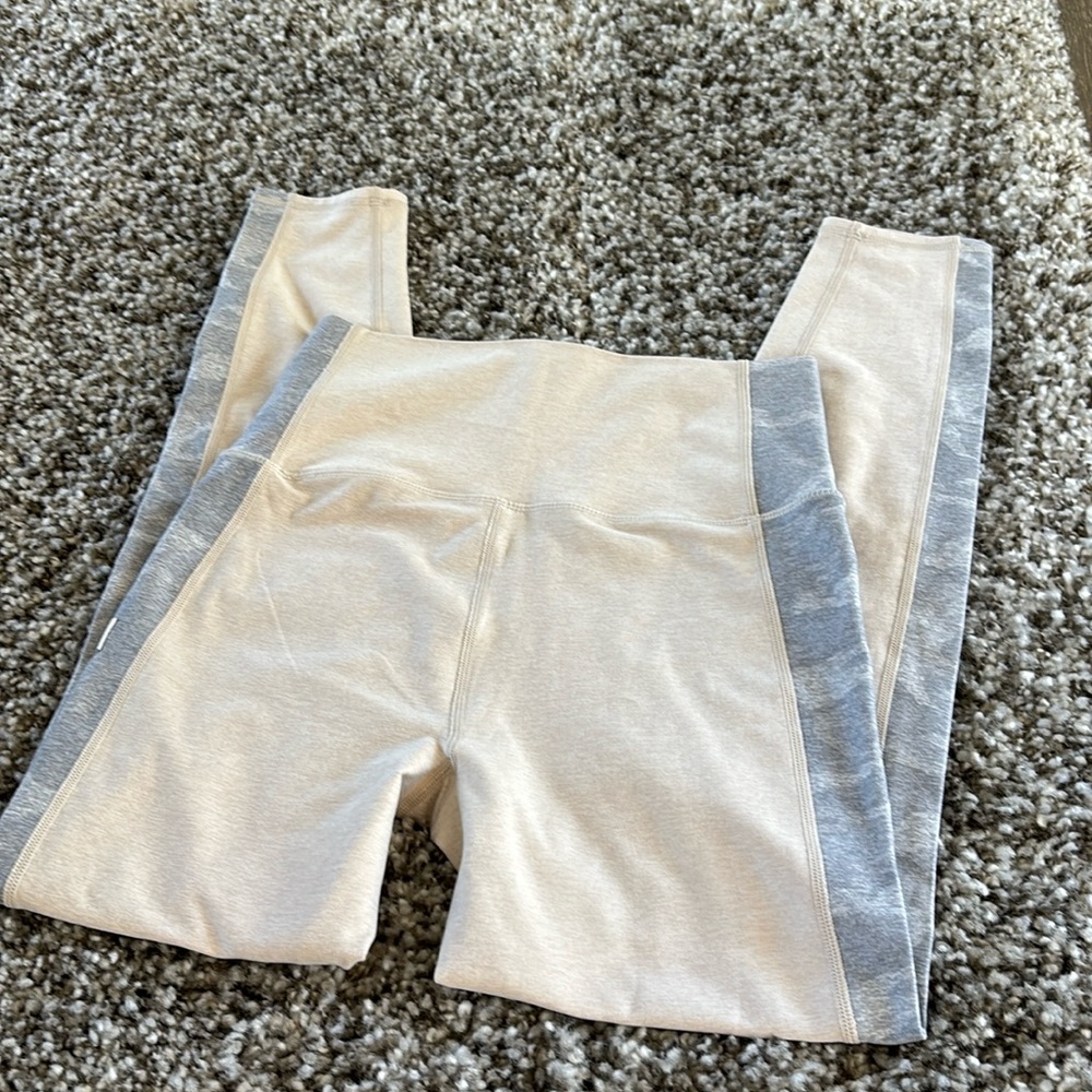Gray and Cream Women's Leggings